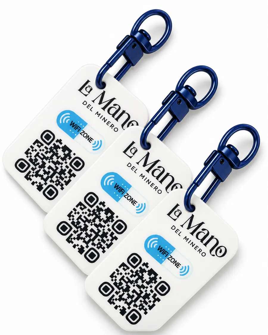 Llaveros personalizados con el logo de un restaurante